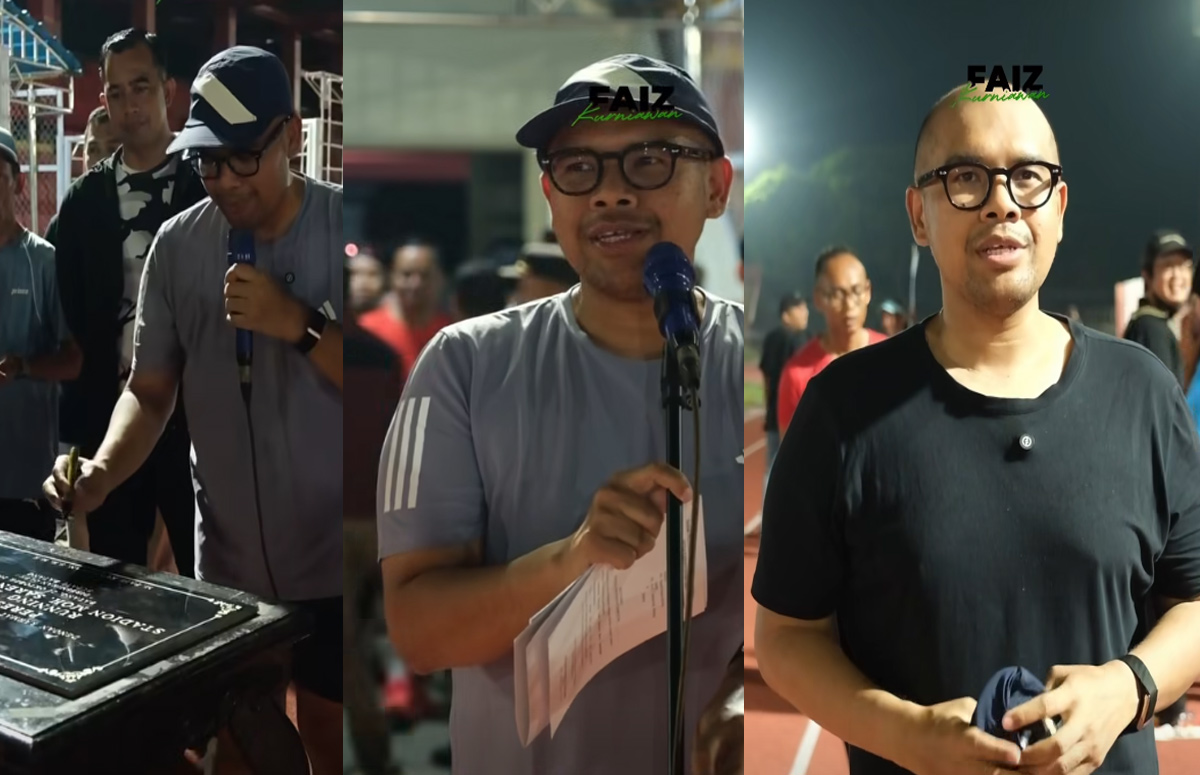 Bupati Faiz Kurniawan meresmikan running track Stadion Moh Sarengat Batang