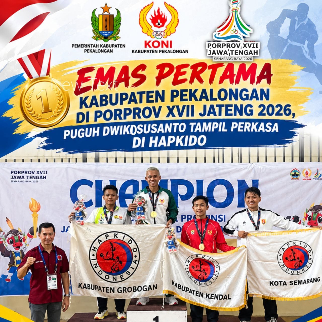 Puguh Dwiko Susanto Raih Emas Pertama Porprov 2026