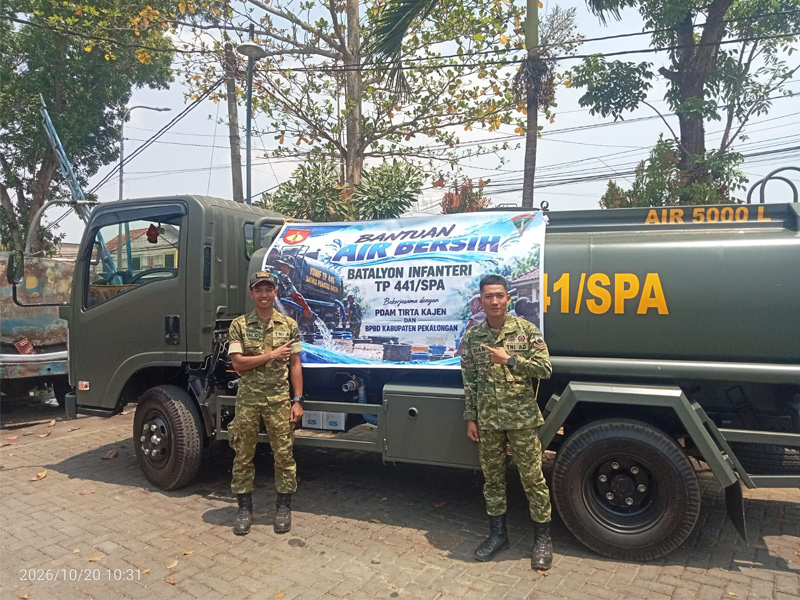 Yonif TP 441/Satria Penatas Angin dan PDAM Tirta Kajen Perkuat Kepedulian Sosial